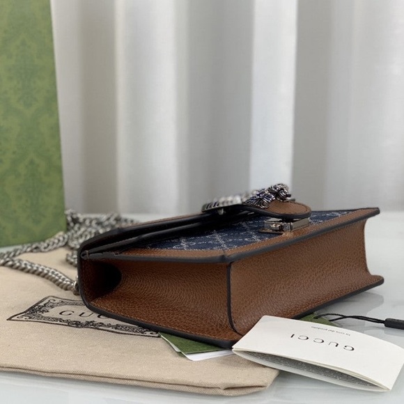 Gucci Mini Dionysus Shoulder Bag in Blue Denim - Picture 9 of 9